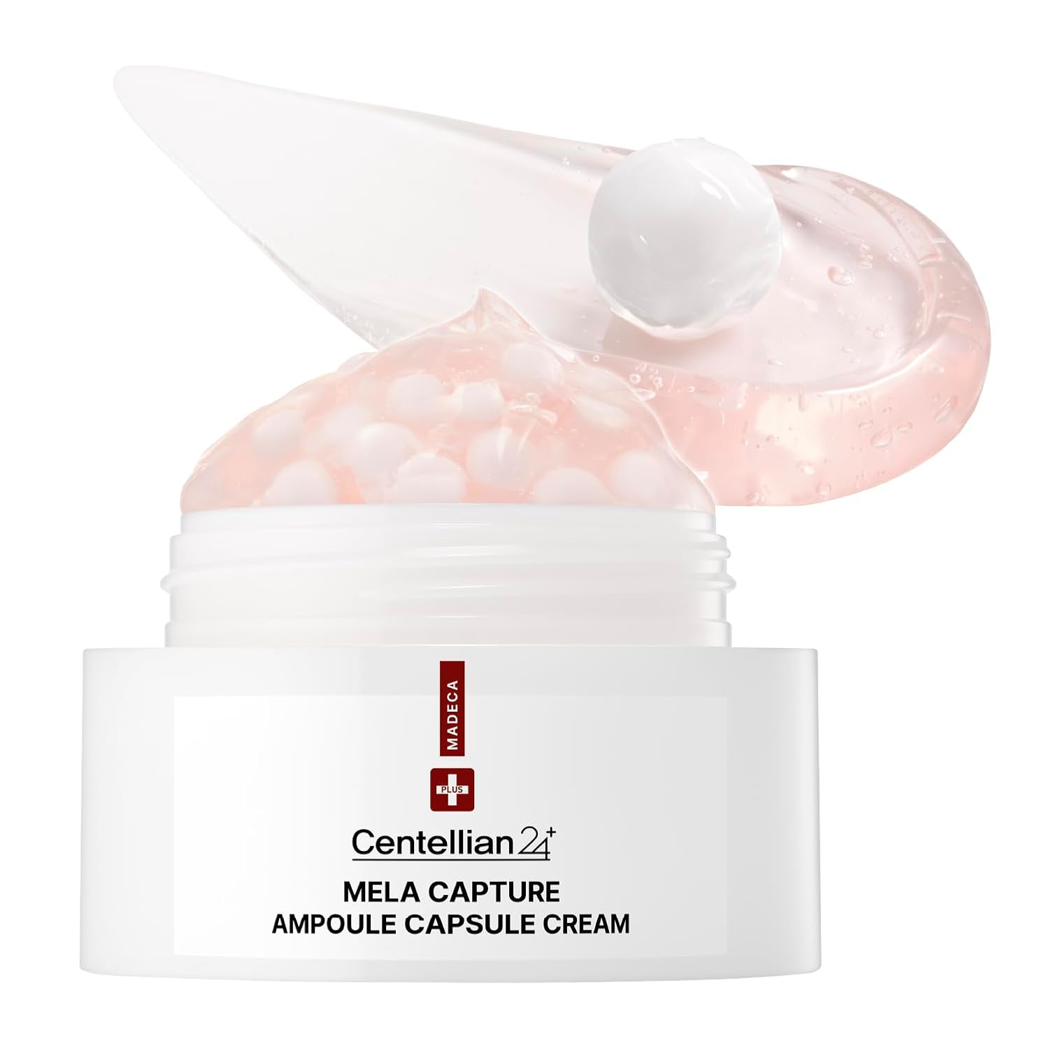 Centellian24+ Mela Capture Ampoule Capsule Cream jar with translucent pink capsule top
