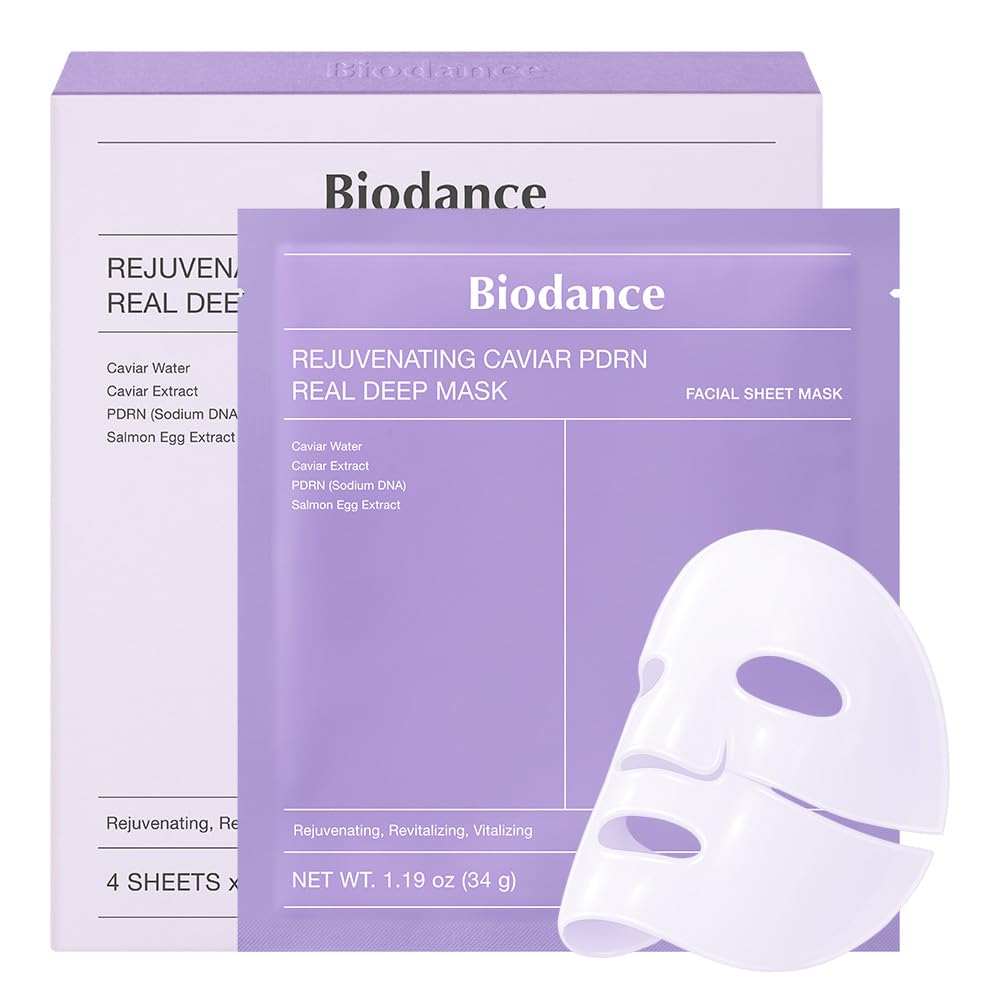 Biodance rejuvenating caviar PDRN facial sheet mask with purple outer box