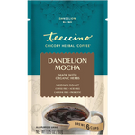 Teecino Dandelion mocha herbal coffee pouch; medium roast, brews 6 cups