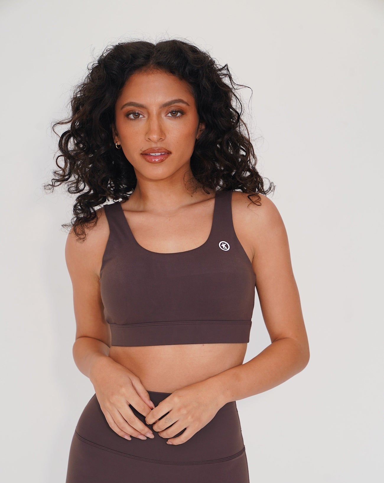 I am Beautifully Radiant Quick Dry Coffee Brown Sports Bra