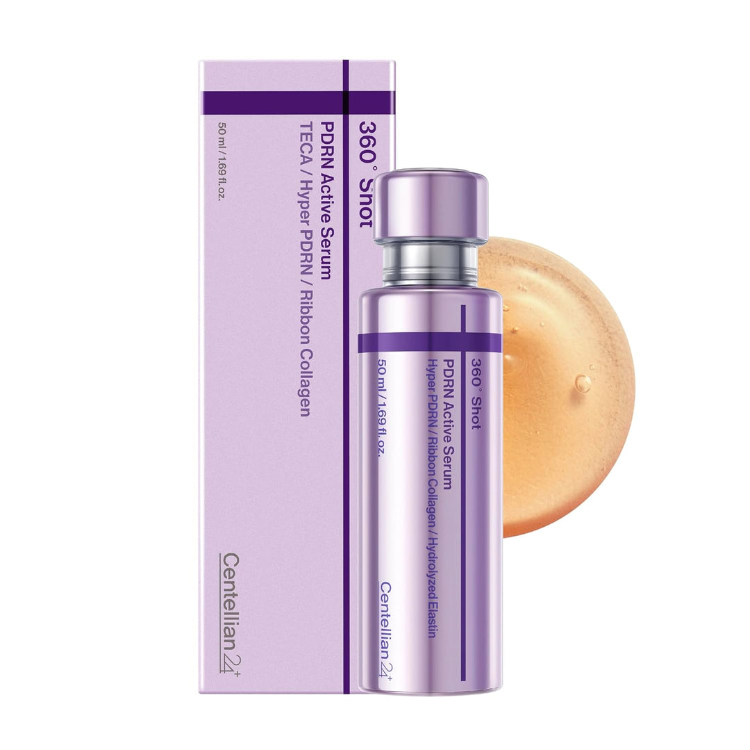Centellian24+ PDRN active serum bottle with lavender box packaging