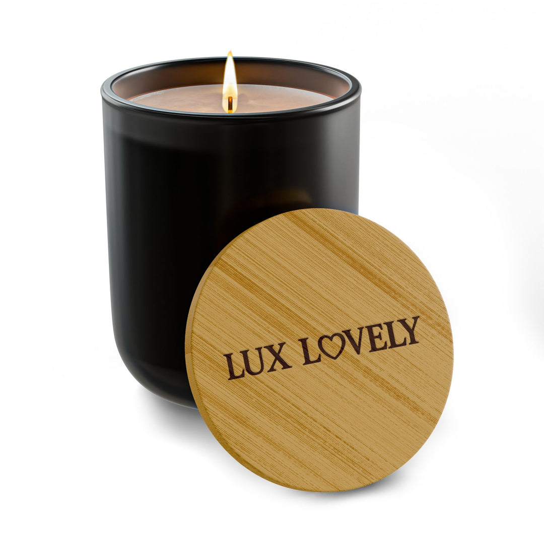 Lux Lovely Matte Black Glass Soy Candle 14oz