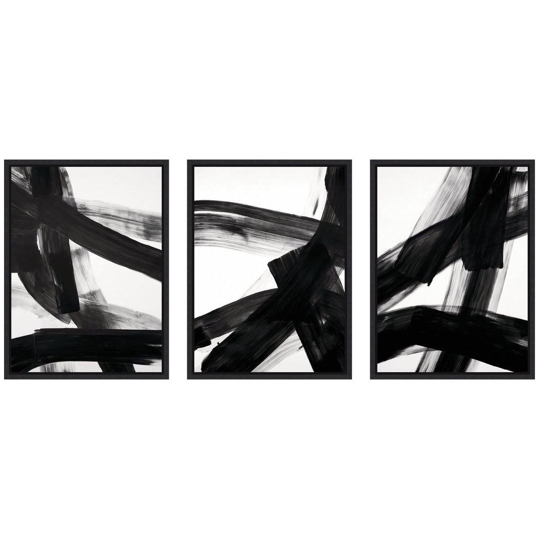 Black Mark No. 1, No. 2, & No. 3 3 Piece Framed Canvas Wall Art Set by Amy Lighthall