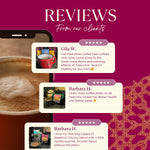 Customer review graphic with rating stars for chicory herbal coffee