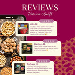 Customer review graphic with rating stars for chicory herbal coffee and ingredient photos