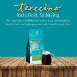 Teecino Dandelion Herbal Coffee alternative bag with mug, 'Rich. Bold. Satisfying.'