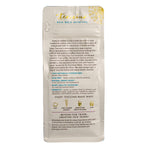 Teecino prebiotic dandelion herbal coffee alternative pouch back with ingredient details