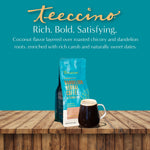 Teecino prebiotic dandelion herbal coffee alternative bag with mug, rich bold description