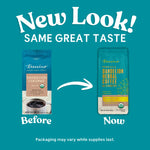 Teecino Dandelion herbal coffee coconut packaging before and now comparison