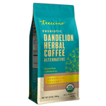 Teal dandelion herbal coffee alternative bag, medium roast, gluten-free, caffeine-free