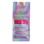Back panel of mushroom herbal coffee alternative pouch with supplement and benefit icons