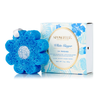 Spongelle White Ginger bath buffer with blue flower sponge and product box