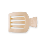 Almond beige medium flat square hair clip with ribbed inner grip