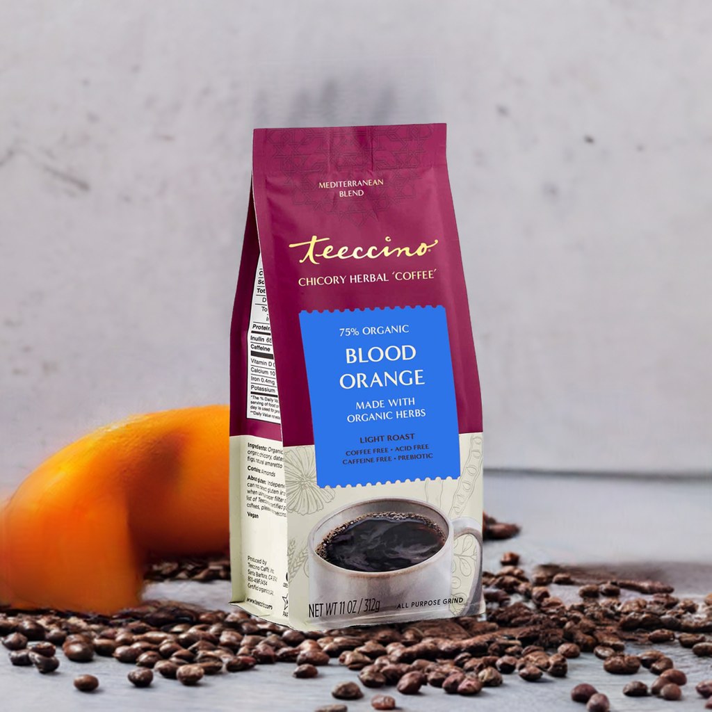 Blood Orange chicory herbal coffee pouch, 75% organic, light roast