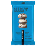 TruBar cocoa for coconuts flavored protein bar pouch with stacked cookie illustration