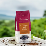 Caramel nut chicory herbal coffee pouch with all-purpose ground label
