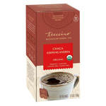 Mushroom herbal tea box with Chaga Ashwagandha organic blend, 25 tea bags shown