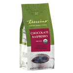 Maya herbal coffee pouch in green with chocolate raspberry magenta front label