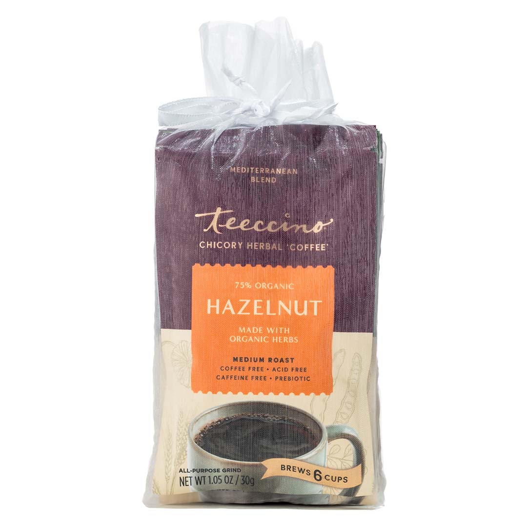 Teecino chicory herbal coffee bag, hazelnut blend, 6 cups
