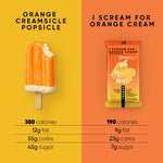 Orange cream popsicle and 'I Scream for Orange Cream' TRUBAR bar comparison graphic