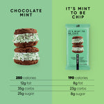 Mint protein bar pouch with 190 calories and nutrition comparison chart