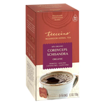 Teecino cordyceps schisandra mushroom herbal tea box with cup