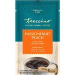 Teecino Passionfruit Peach herbal coffee blend pouch front, made with organic herbs, 10 oz.