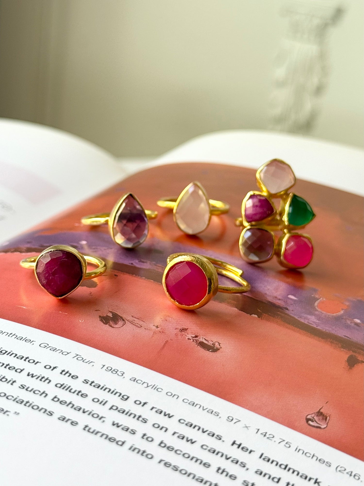 The Bloom Set 5 women's rings Adjustable Sizing Lux Lovely
