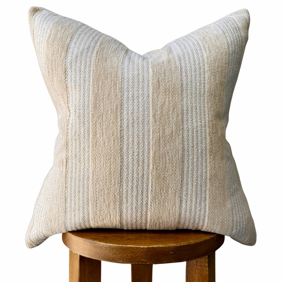 Wychmere Beige and Cream Striped Pillow Cover