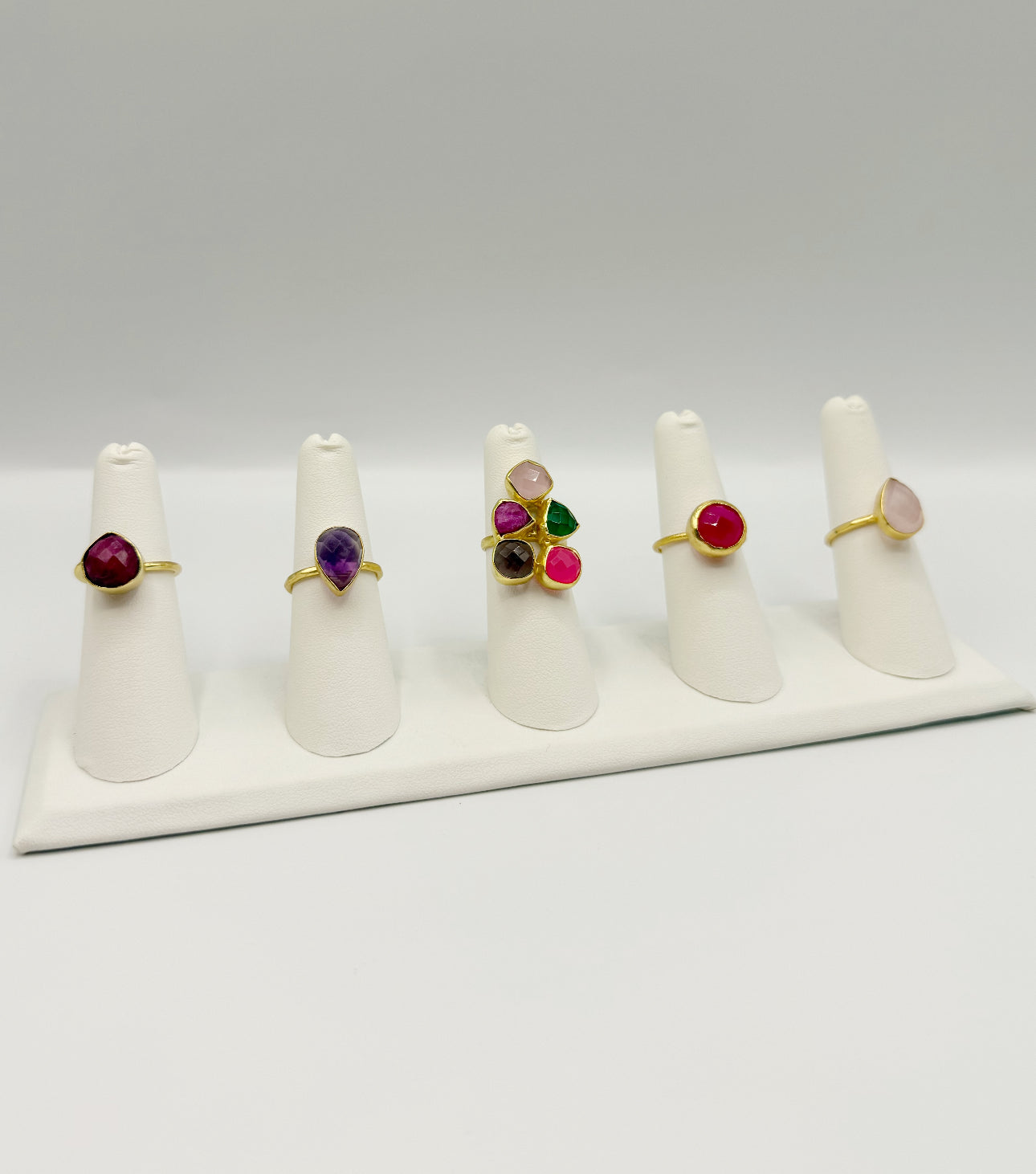 The Bloom Set 5 women's rings Adjustable Sizing Lux Lovely