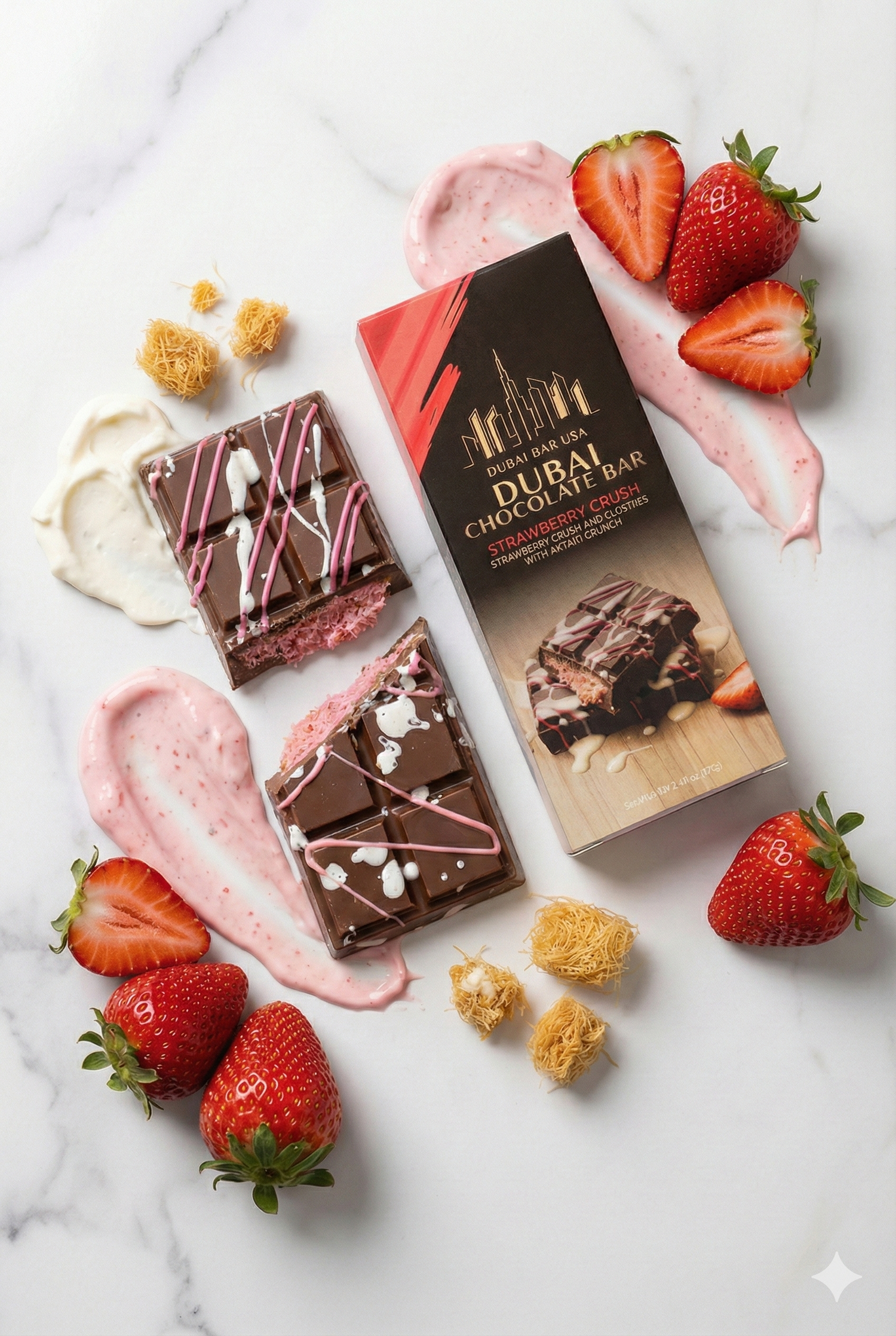 Dubai Chocolate Bar - Strawberry Crush
