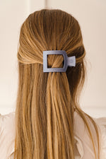 Hampton Bay small flat square hair clip on hair, dark gray