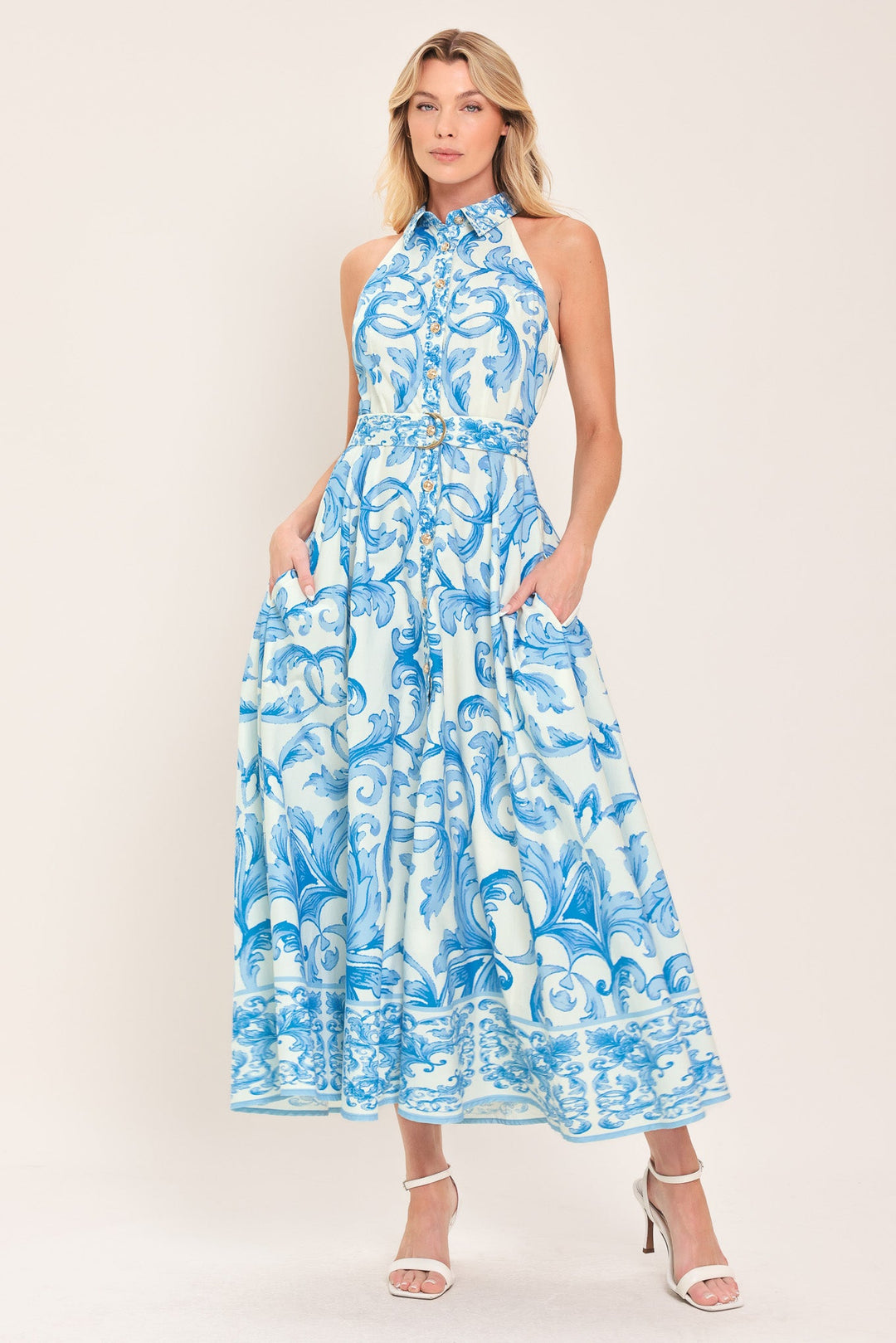 BLUE CHATEAU WOVEN MAXI DRESS