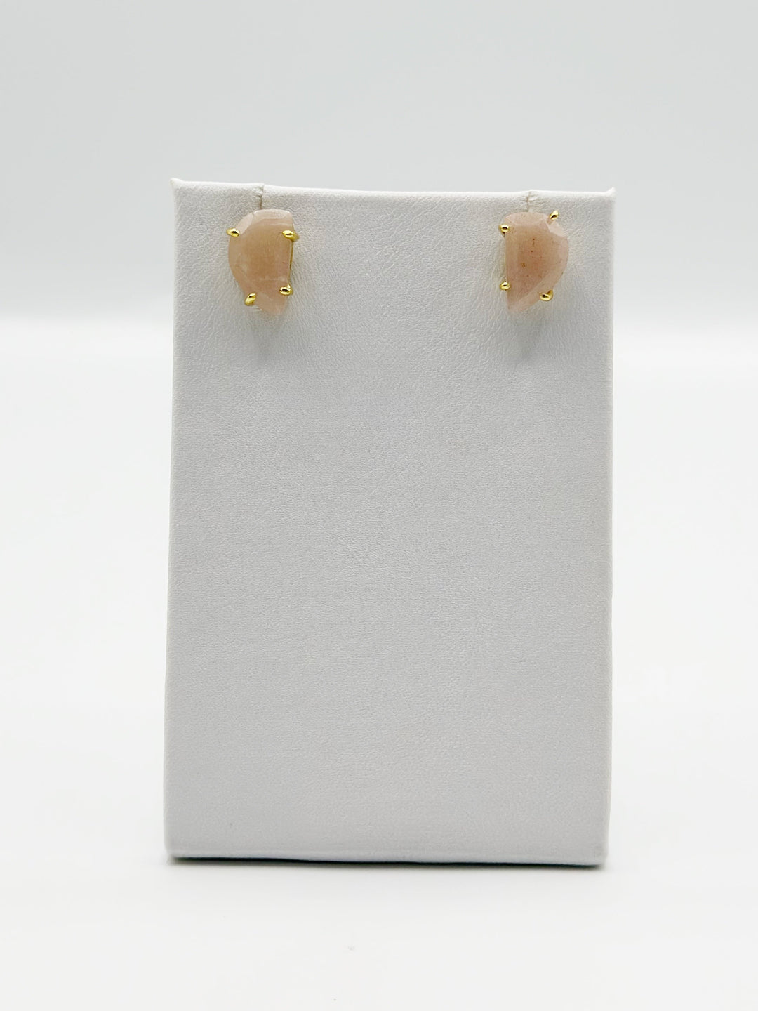 Peach Moonstone Stud