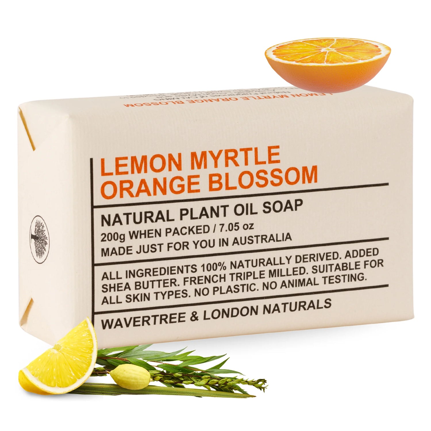 Wavertree & London Lemon Myrtle Orange Blossom Natural Soap 7 Oz