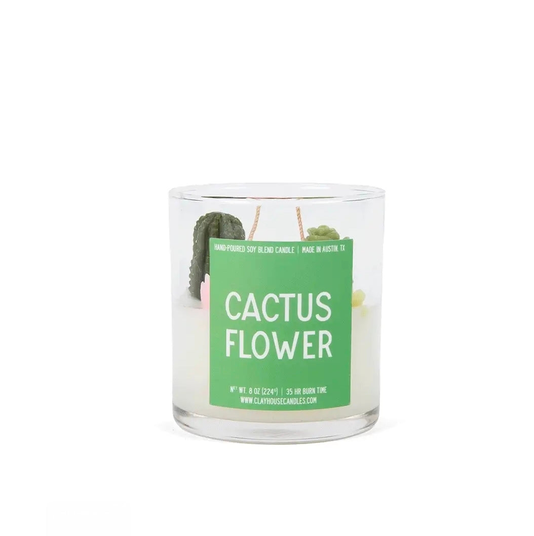 Cactus Flower Container Candle