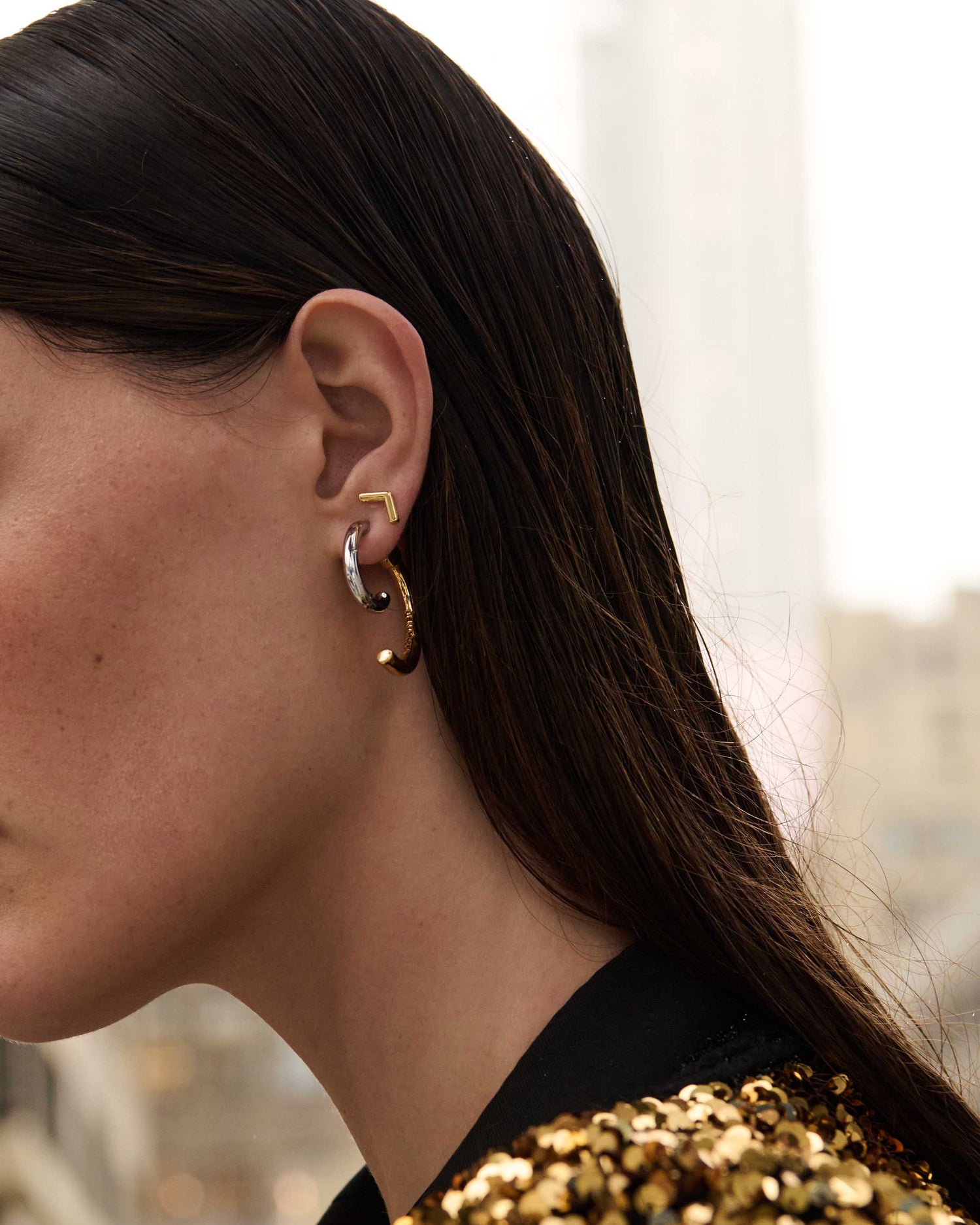Luna Two-Tone Earrings
