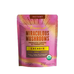 Instant prebiotic coffee pouch, Miraculous Mushrooms Cacao+5, purple bag