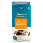 Teecino roasted dandelion caramel nut herbal tea box, prebiotic, 25 tea bags