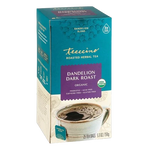 Teecino dandelion blend roasted herbal tea box, dark roast, 3x more herbs, USDA organic