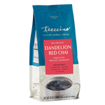 Dandelion herbal coffee bag, teal and red label, all-purpose grind, 10 oz.