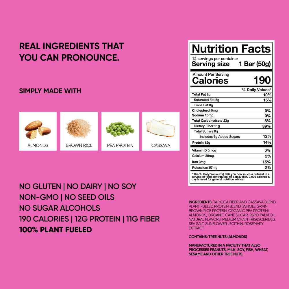 TRUBAR protein bar back label with Nutrition Facts and ingredient list.
