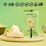 Key lime protein bar pouch with dietary icons along the top and front label