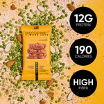 Saltylicious Almond Love bar with 12g protein, 190 calories, and high fiber labels