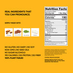 Saltylicious Almond Love nutrition facts panel on yellow protein bar wrapper