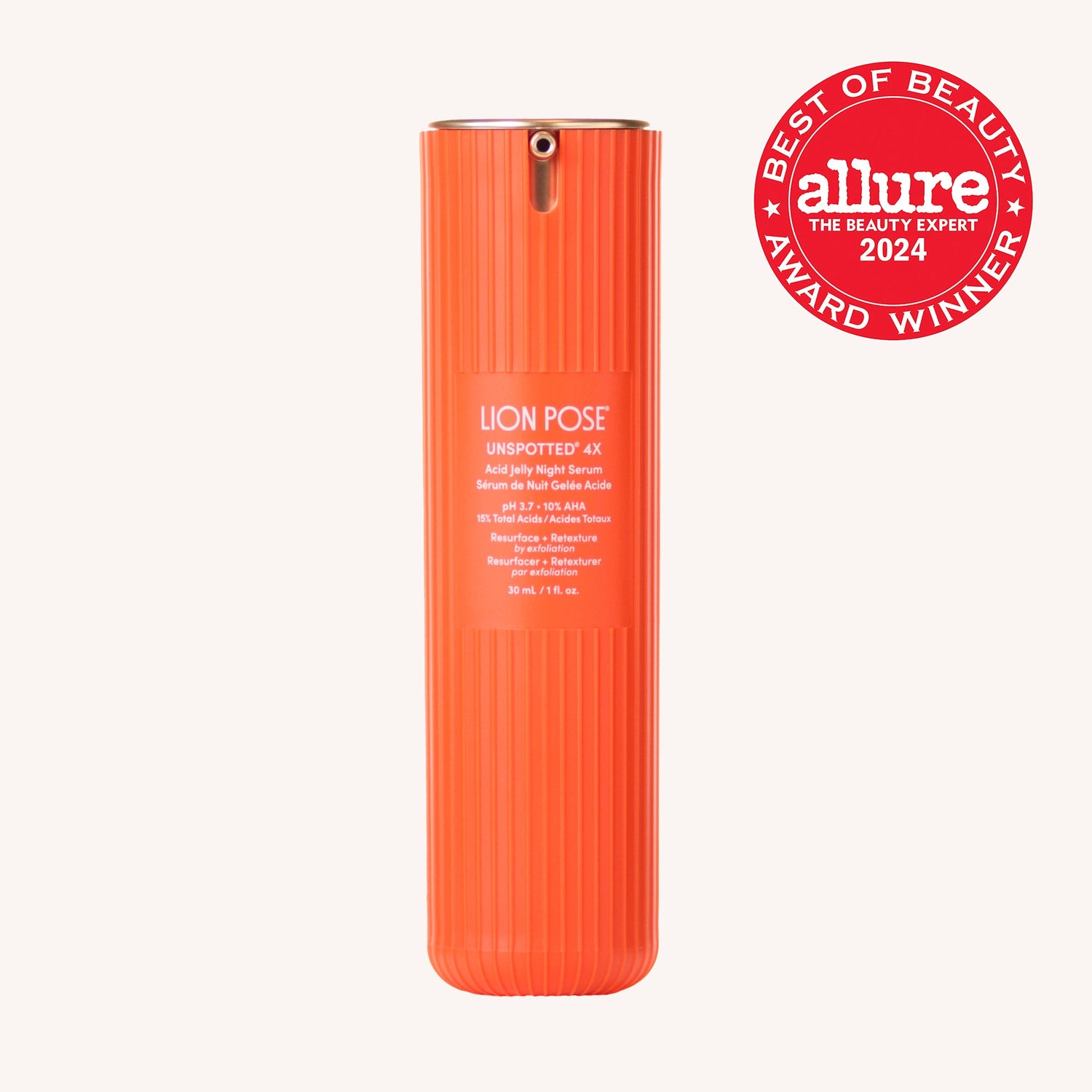 Orange acid jelly night serum bottle with flip-top applicator