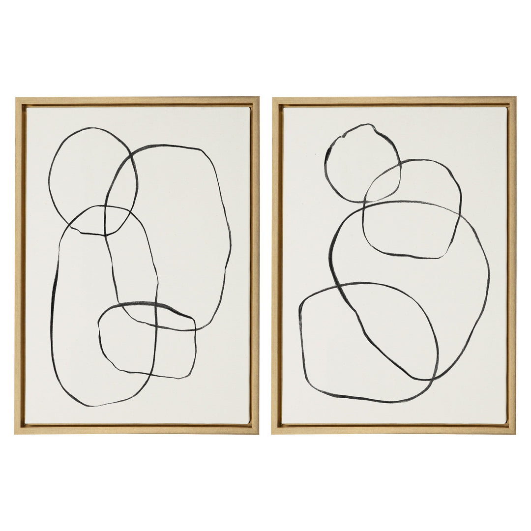 Sylvie Going in Circles Framed Textured Canvas Set by Teju Reval of SnazzyHues