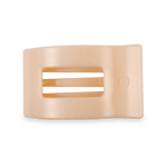 Almond beige medium flat rectangle hair clip with rectangular cutout