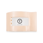 Teleties almond beige medium flat rectangle hair clip with logo cutout