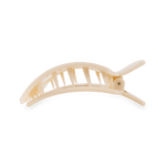 Light beige arched claw hair clip with ridged teeth